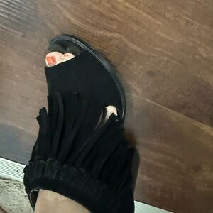 Stylish Black Fringe Women's Shoes